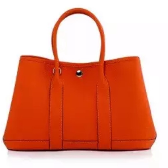 Handbags - ORANGE Cowhide Leather Classic Garden Party Tote​​